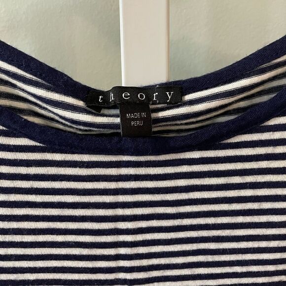 Theory Navy Striped Casual Tank - Picture 3 of 5